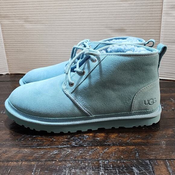 Ugg Nemuel light aqua blue‎ suede leather sherpa boots Booties men\'s size 11 main image 7